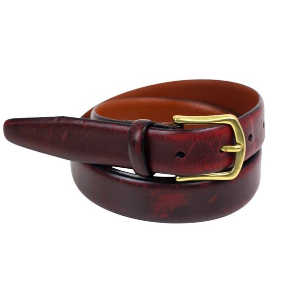 Men's Wearhouse REDDISH BROWN LEATHER 1 1/8"Wd CASUAL DRESS MENS BELT 40/100(90D - Picture 2 of 15